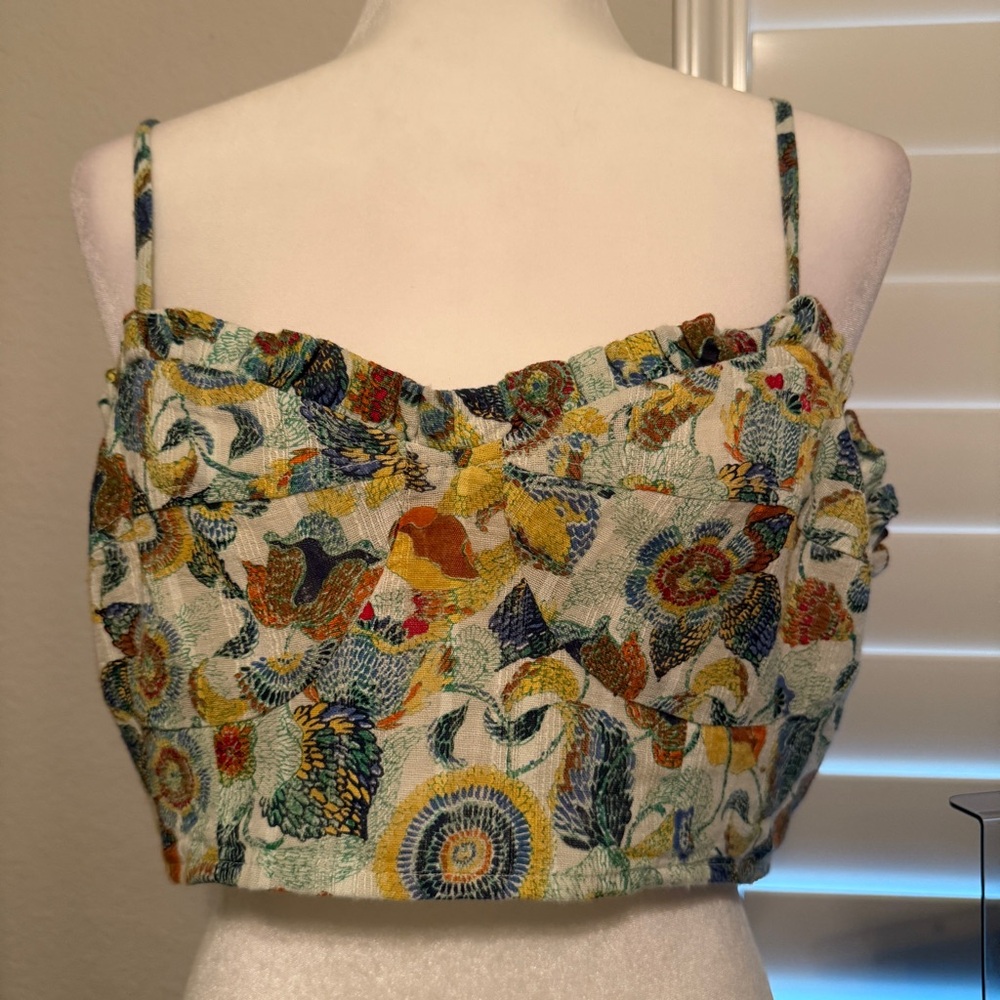Anthropologie Floral  Crop Top Size M